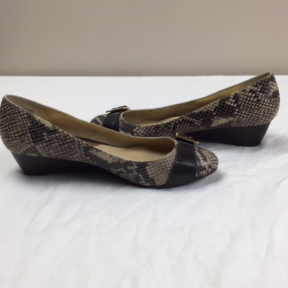 Michael Kors low heel wedge shoes leather upper - Picture 6 of 10